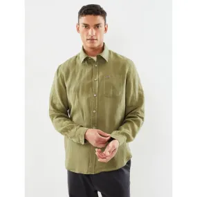 Chemise à motif g-linen vert homme - Napapijri | wimod