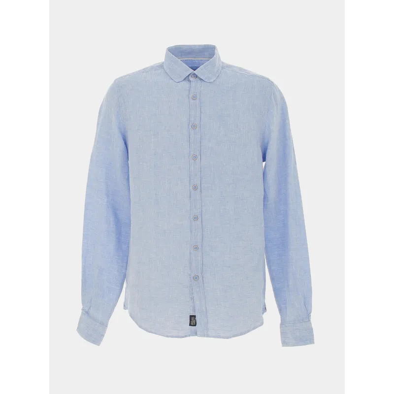 Chemise à motifs blanc bleu marine homme - Teddy Smith | wimod