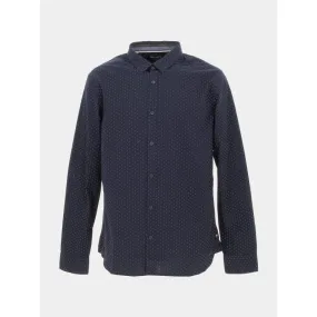 Chemise à motifs blanc bleu marine homme - Teddy Smith | wimod