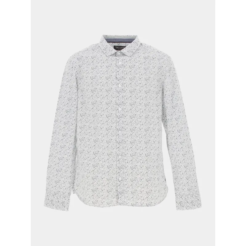 Chemise à motifs blanc bleu marine homme - Teddy Smith | wimod