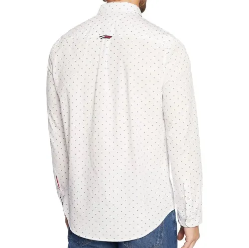 Chemise à motifs brodés Tommy Hilfiger en coton blanc