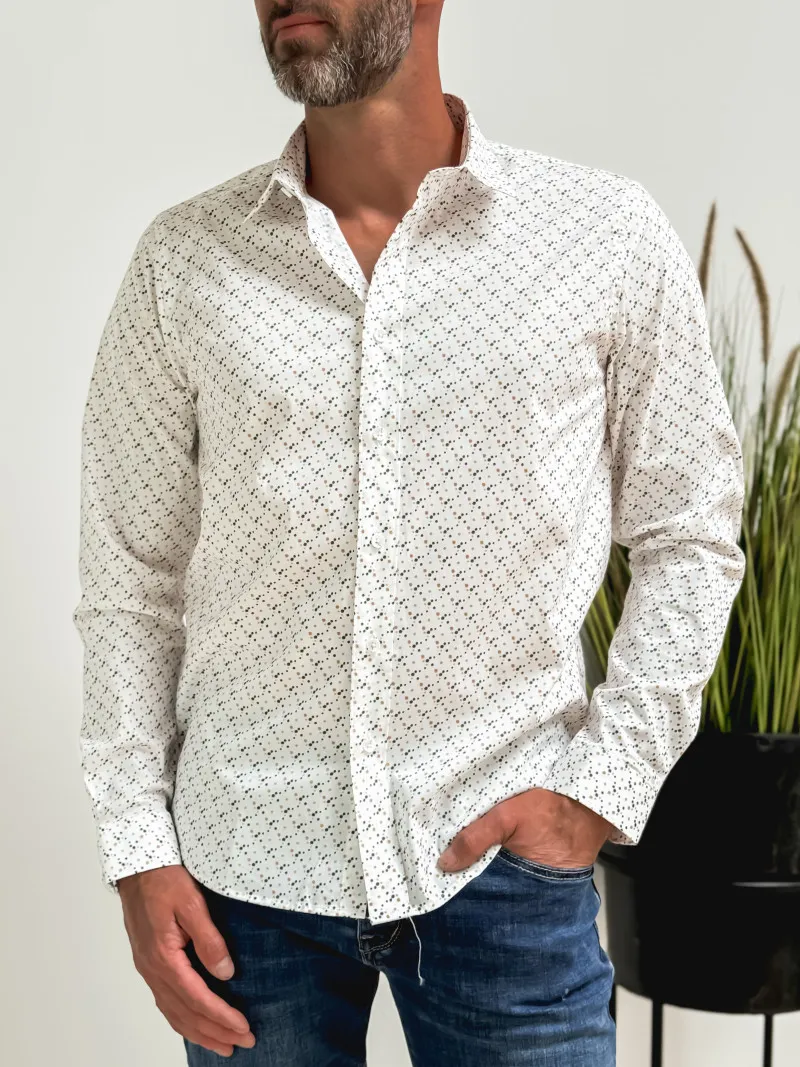 Chemise à motifs Julio - Blanc