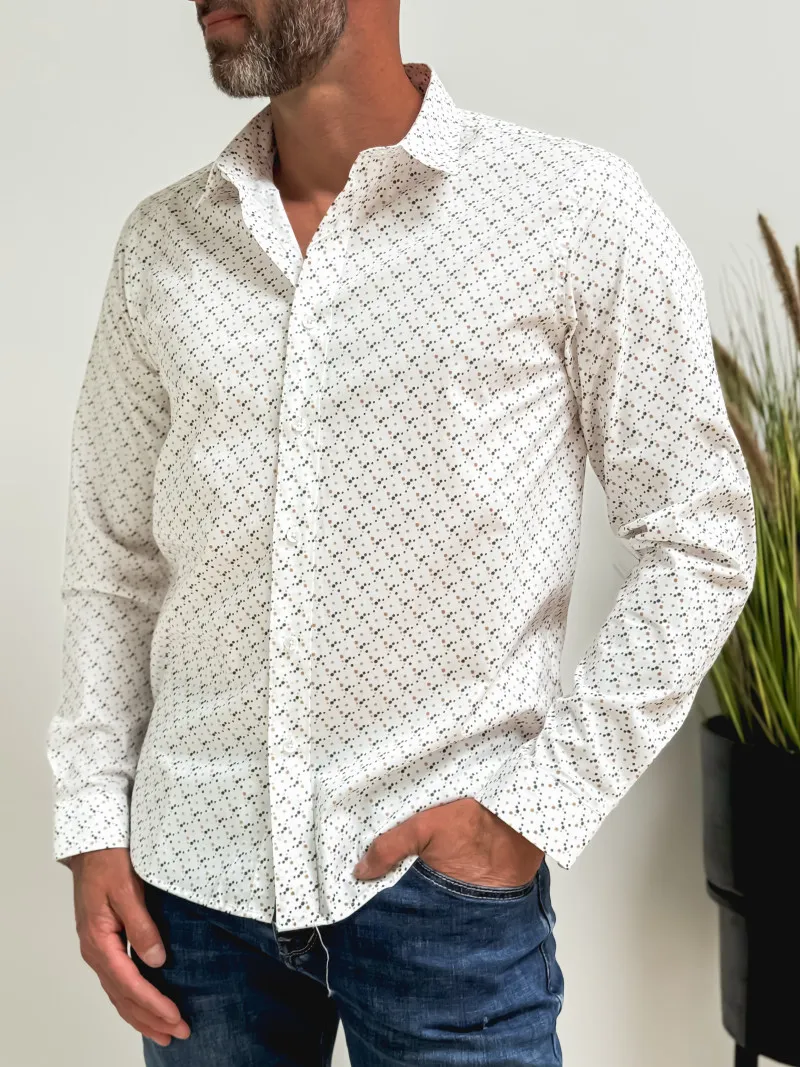 Chemise à motifs Julio - Blanc