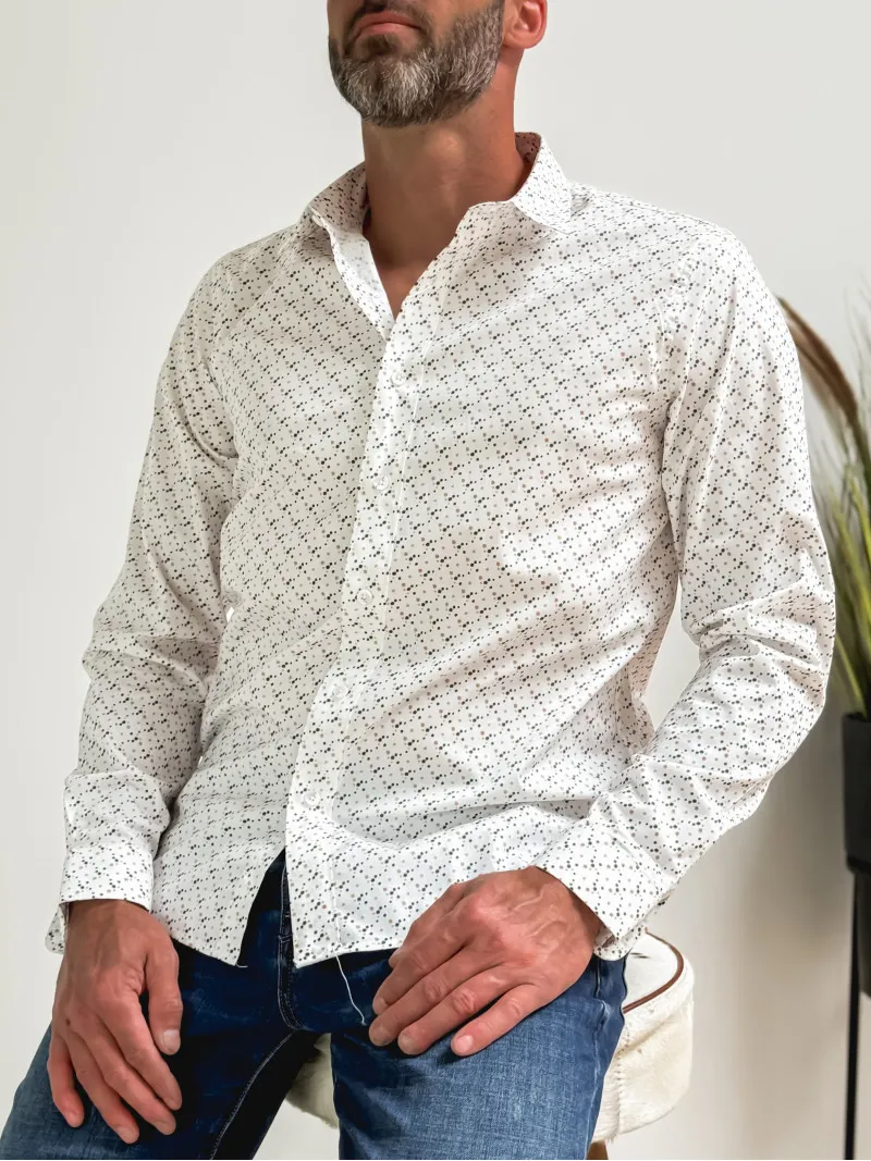 Chemise à motifs Julio - Blanc