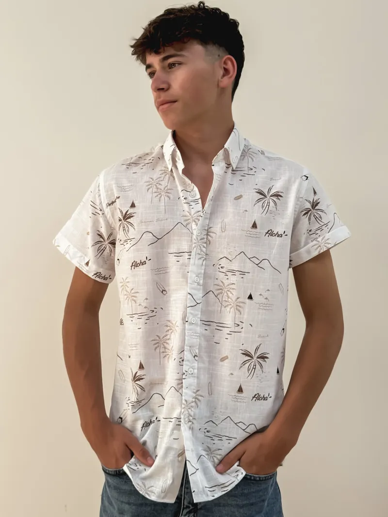 Chemise à motifs Thimoty - Blanc