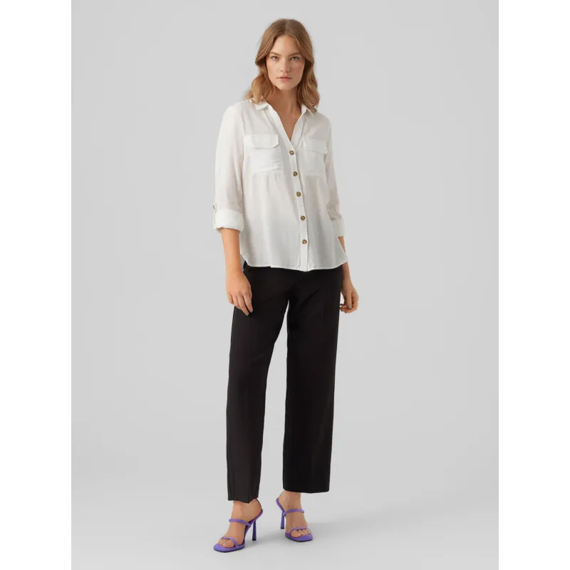 Chemisier bumpy blanc femme - Vero Moda | wimod