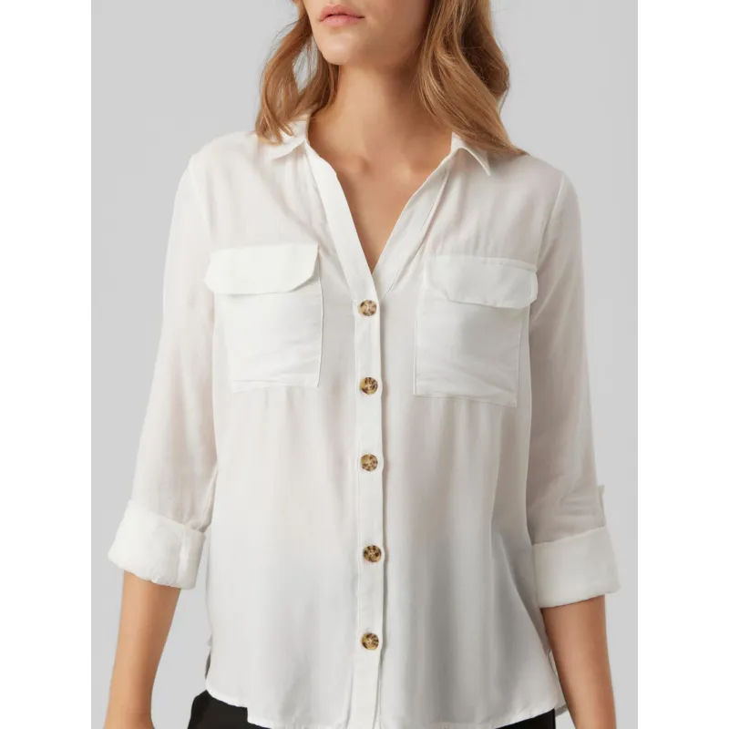 Chemisier bumpy blanc femme - Vero Moda | wimod