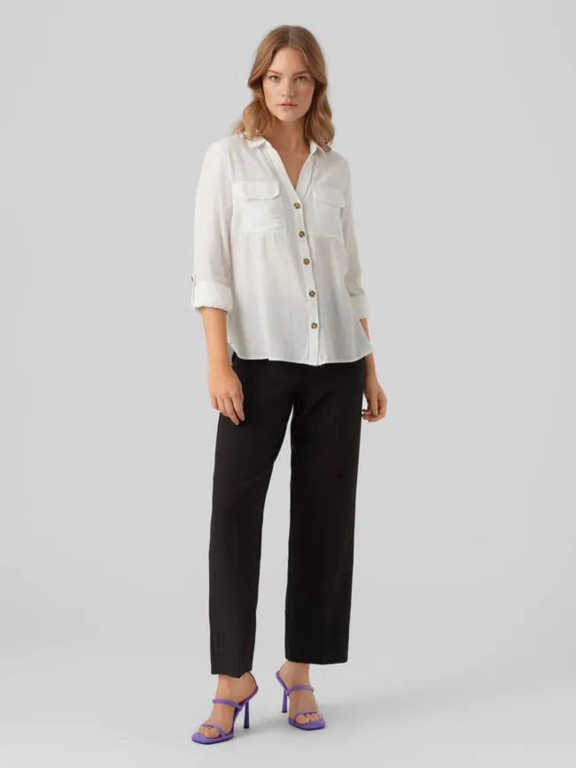 Chemisier bumpy blanc femme - Vero Moda | wimod