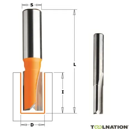 CMT 911.200.11 20 mm Fraise à défoncer avec 2 coupes droites, tige 8 mm