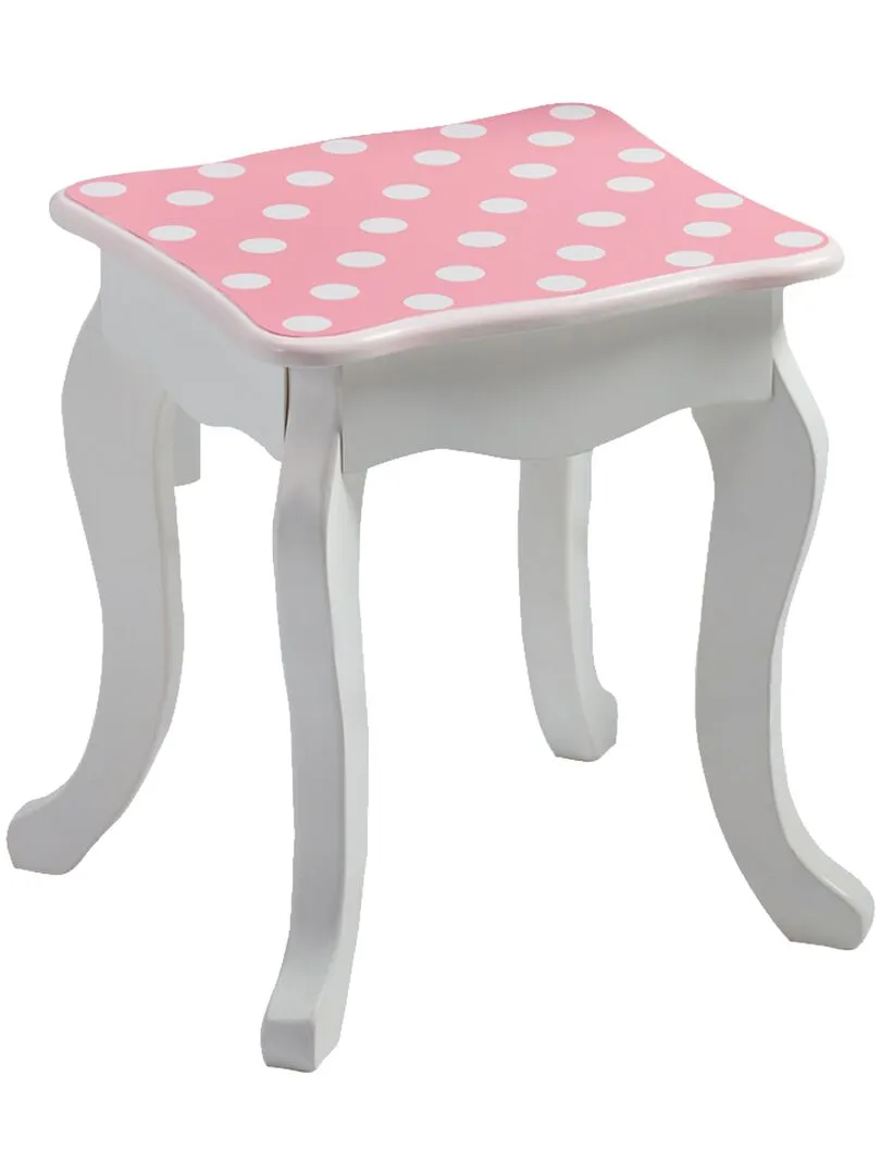 Coiffeuse enfant en bois table maquillage miroir tabouret Fantasy Fields Teamson TD-11670F - Rose