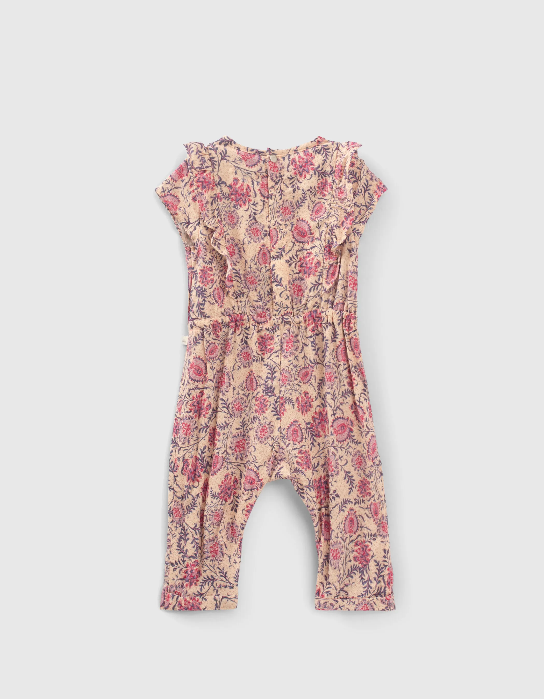 Combi longue rose floral cachemire Lenzing™ Ecovero™ bébé fille