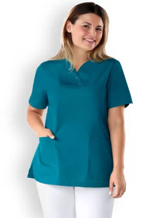 CORE Tunique Femme curved fit - Boutons-pression vert pétrole