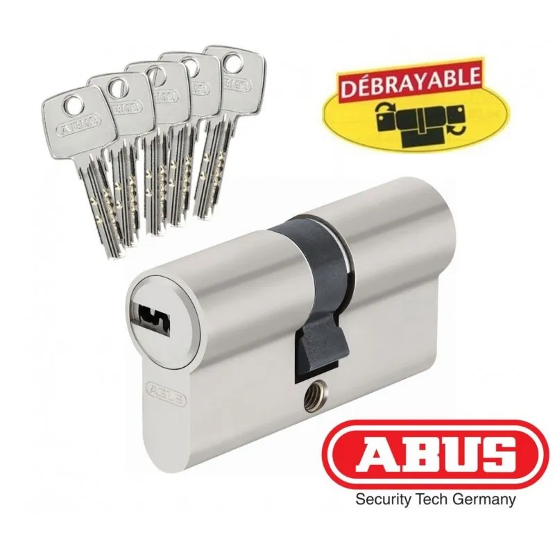 Cylindre haute sécurité Abus EC-S 30x60mm Nickele Mat Varie, 5 clés, débrayable