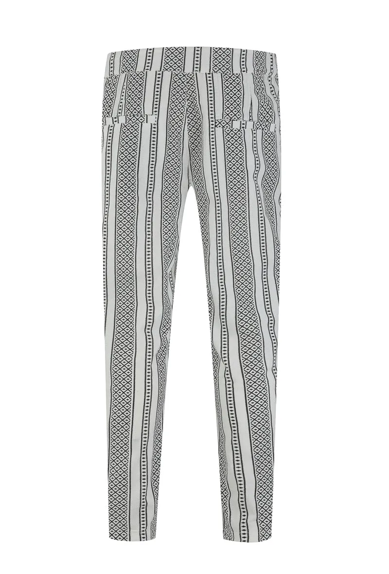 Ensemble chemise pantalon à motifs géométriques