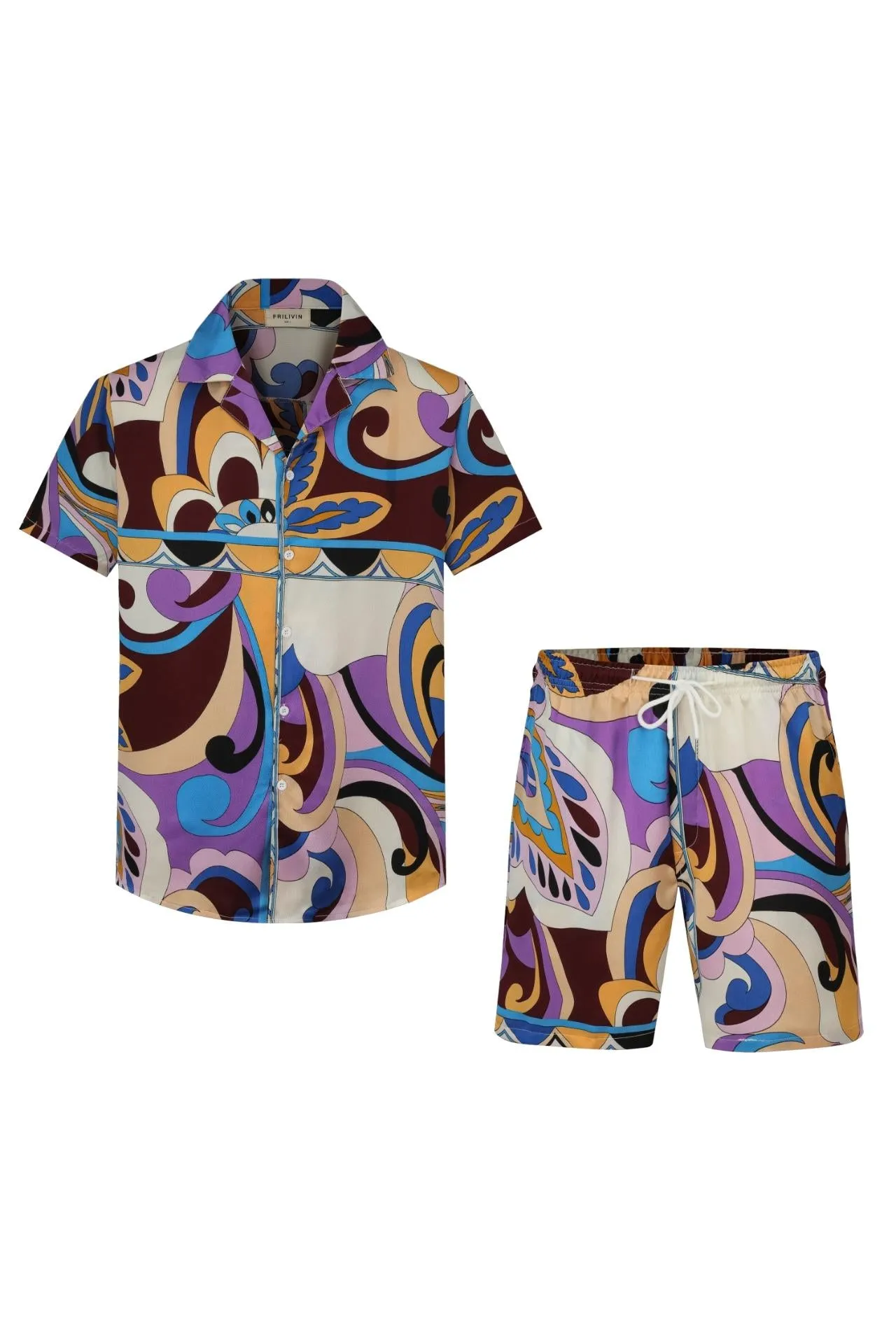 Ensemble chemise short à motifs fleuri