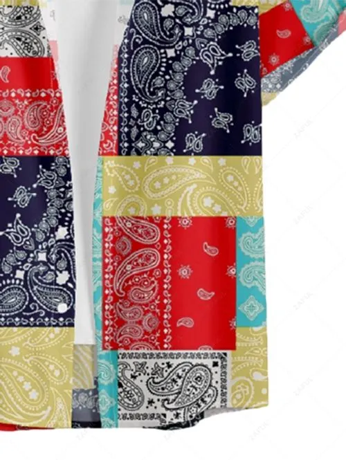 Ensemble Chemise à Manches Courtes Et Short De Vacances à Motif Paisley Coloré - Rouge