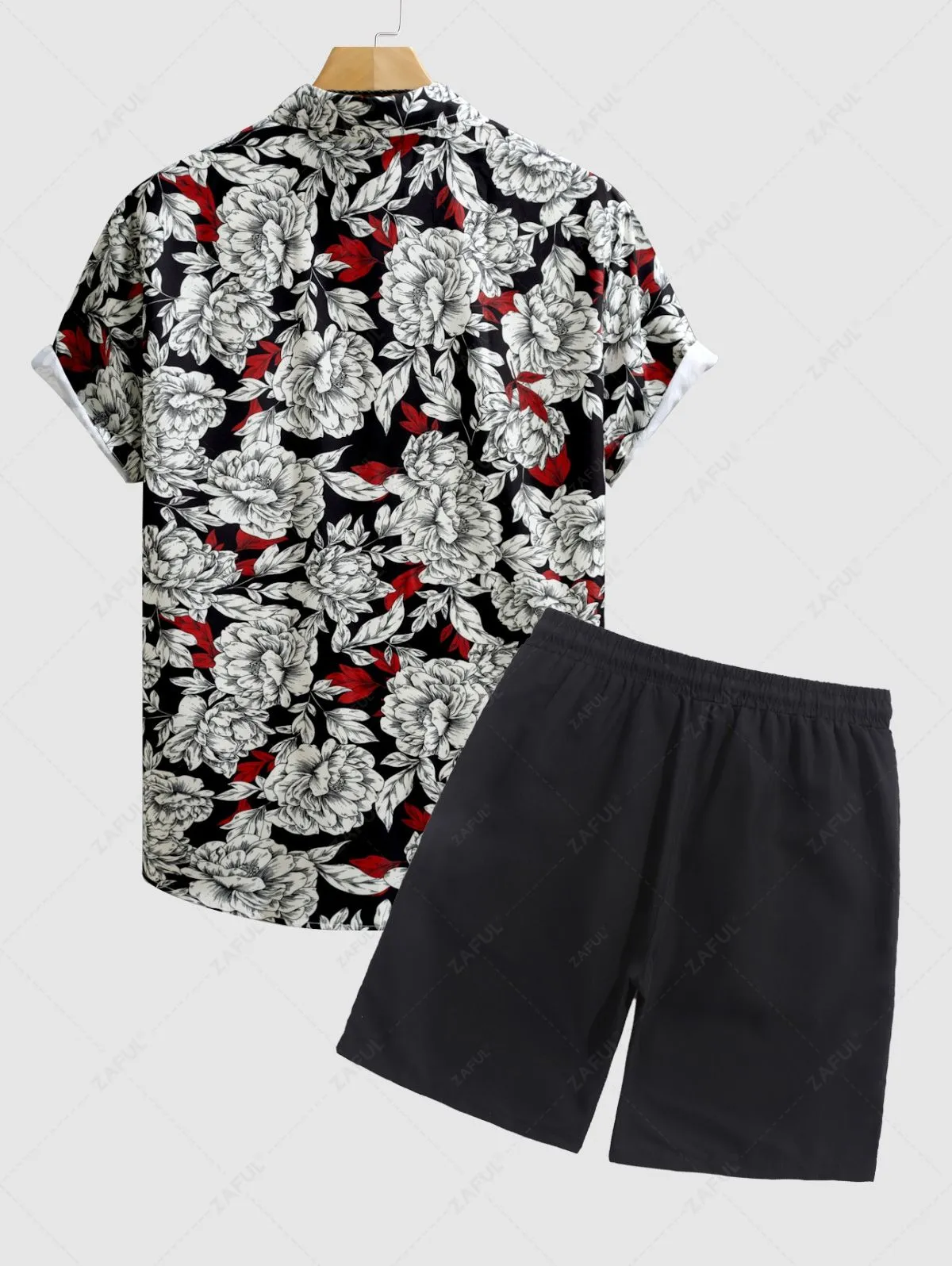 Ensemble De Chemise Décontractée Fleurie Imprimée à Manches Courtes Et De Short - Multi-a Xxl