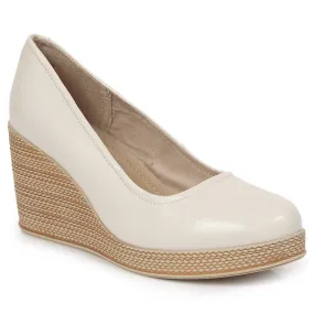 Escarpins compensés en cuir beige Filippo DP3521