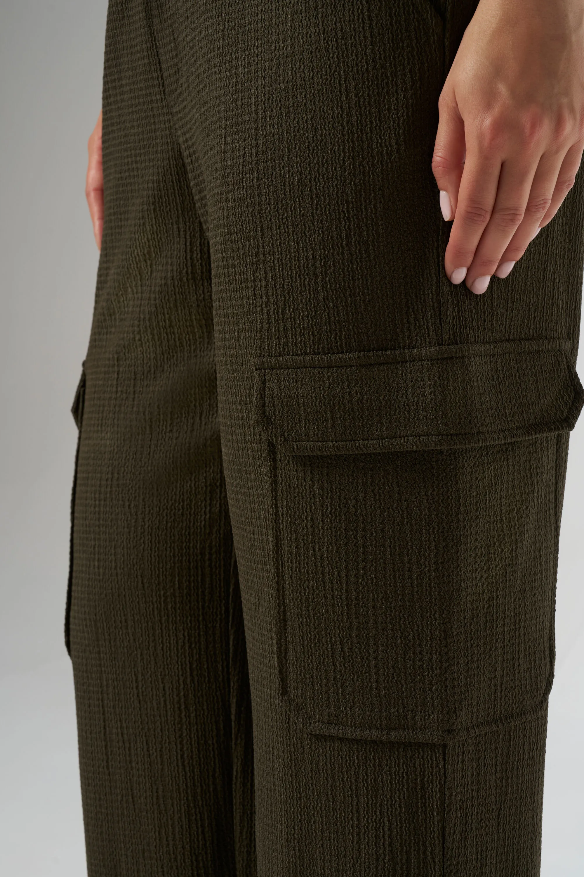 Femmes Pantalon cargo  Kaki fonce | MS Mode