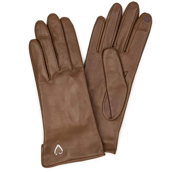 Gants tactiles Coeur T6.5 Cuir Camel | Lancaster