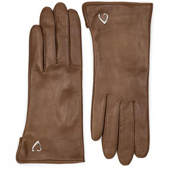 Gants tactiles Coeur T6.5 Cuir Camel | Lancaster