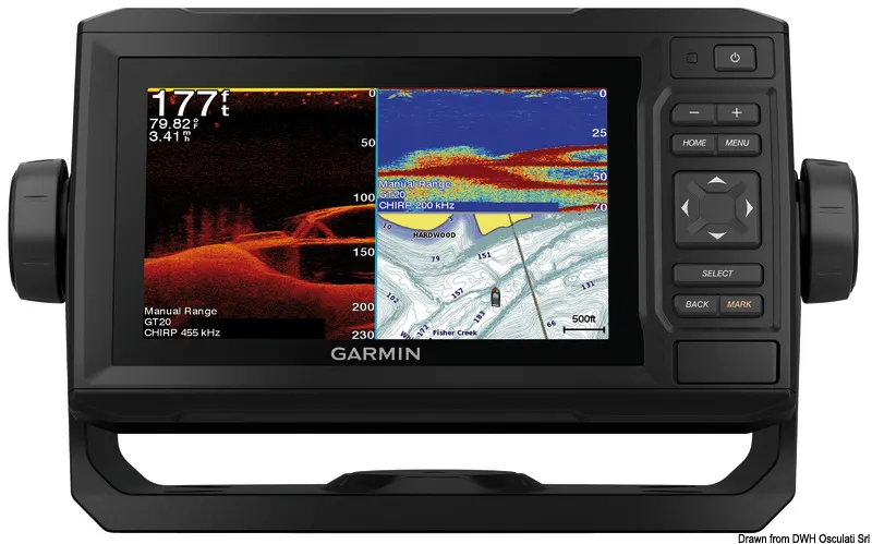 GARMIN chartplotter EchoMap UHD 62sv w/ transd.