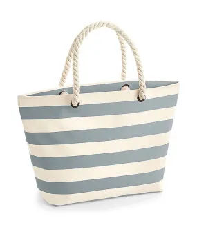 Grand sac de plage en toile - W680 - beige et gris 