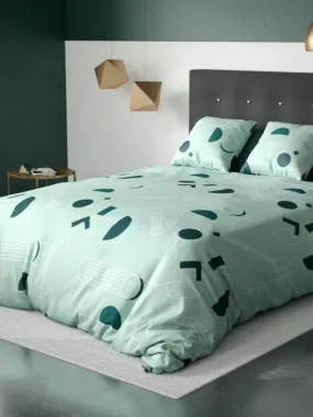 Housse de couette 200x200 cm + 2 taies d'oreiller 100% Polyester 60 gsm Hawak - Vert