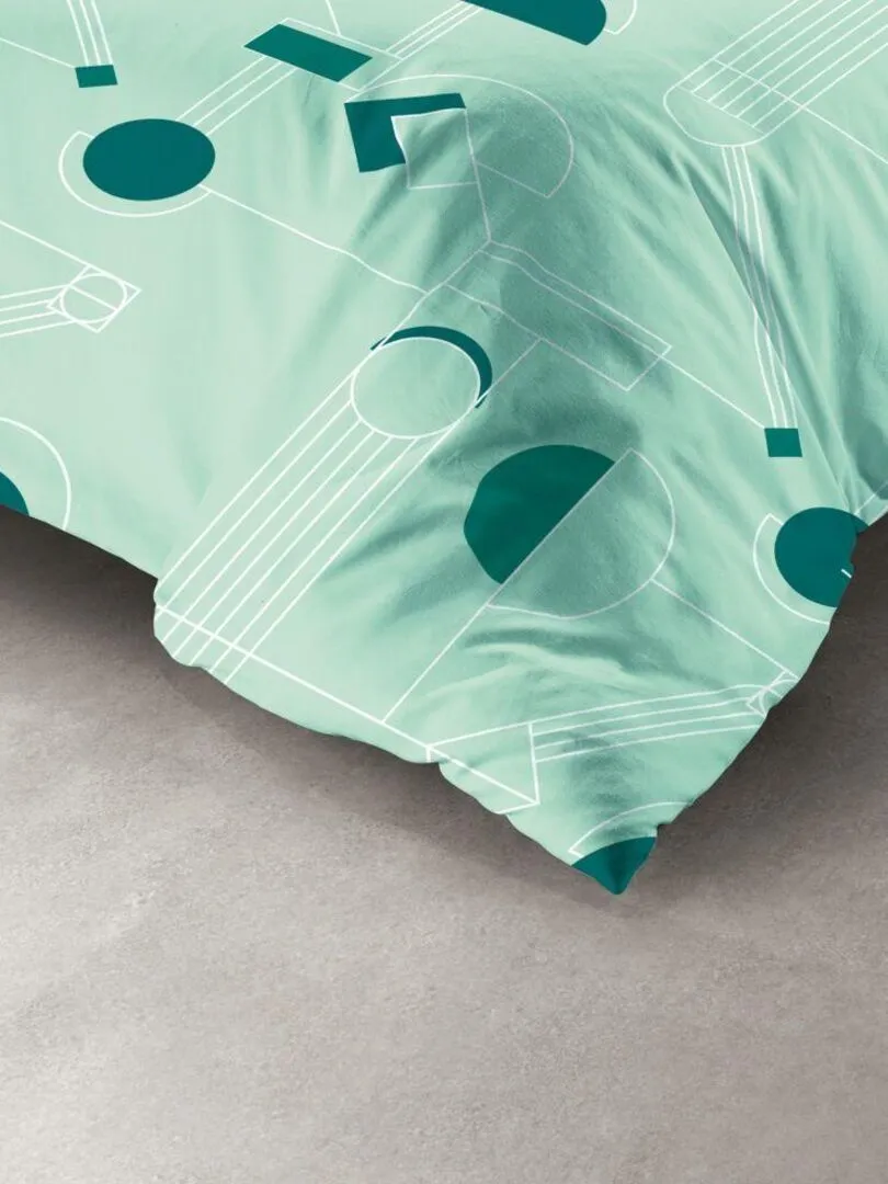 Housse de couette 200x200 cm + 2 taies d'oreiller 100% Polyester 60 gsm Hawak - Vert