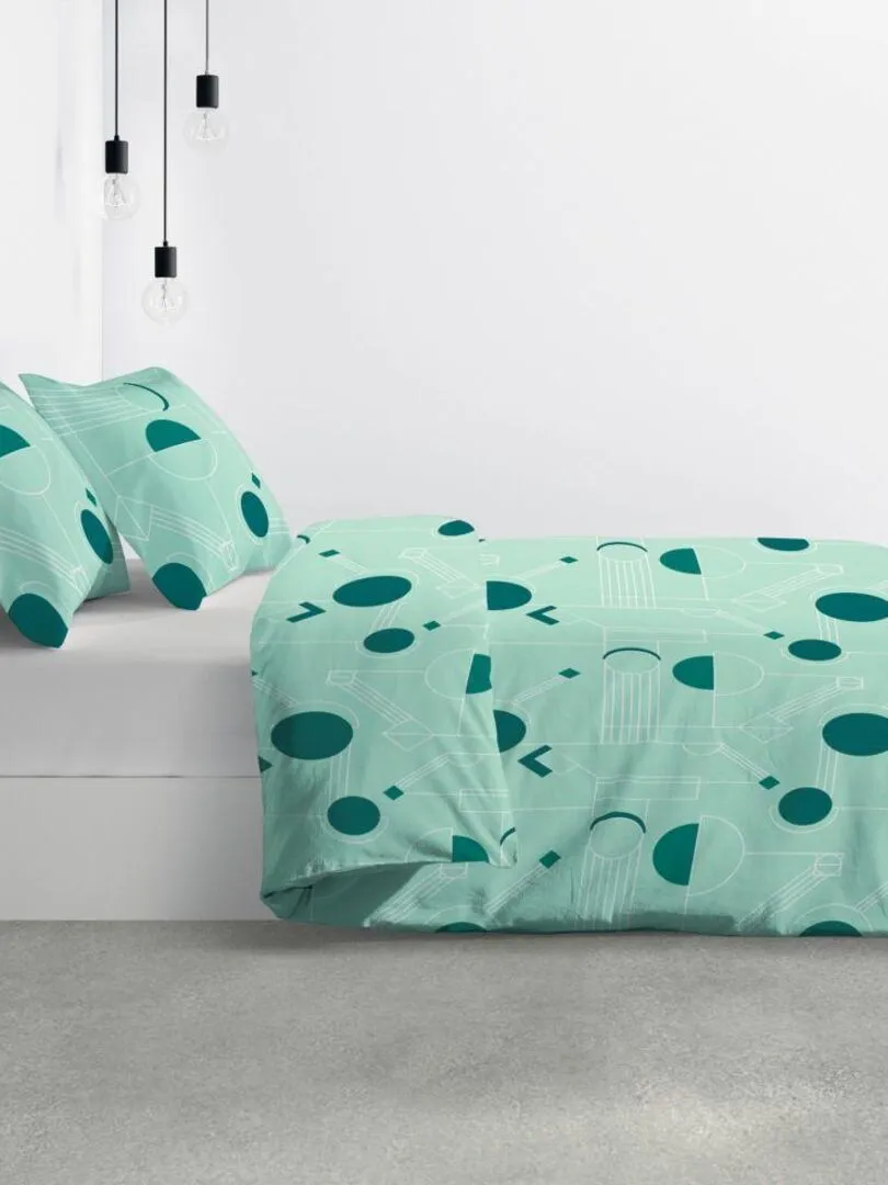 Housse de couette 200x200 cm + 2 taies d'oreiller 100% Polyester 60 gsm Hawak - Vert