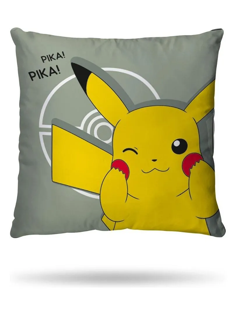 Housse de couette Pikachu Pokémon 140x200 cm - 100% Coton - Vert Sauge - Vert