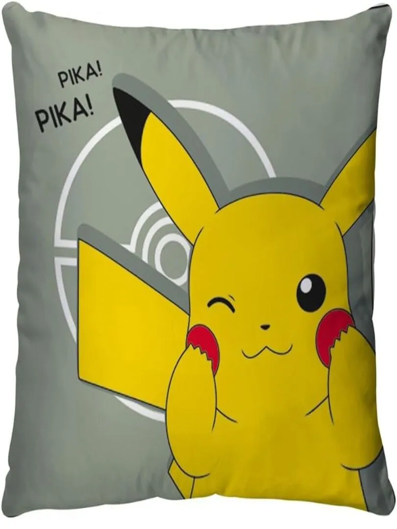 Housse de couette Pikachu Pokémon 140x200 cm - 100% Coton - Vert Sauge - Vert