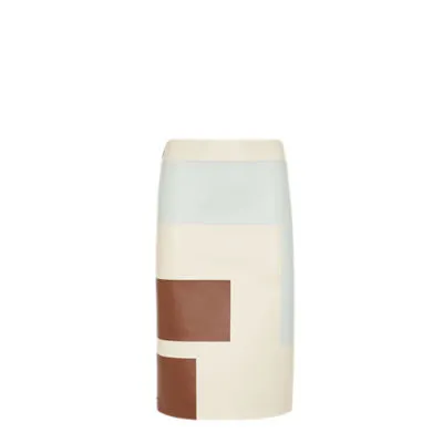 Jupe - Jupe en cuir incrusté multicolore | Fendi