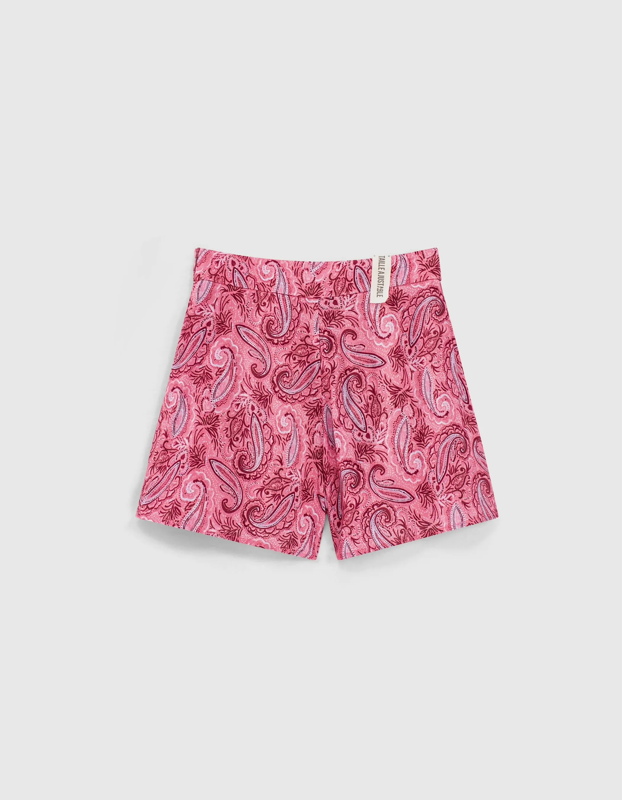 Jupe-short fuchsia imprimé cachemire Ecovero® fille