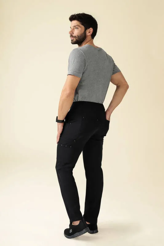 KAERE Pantalon Homme - avec poches cargo Taille courte noir