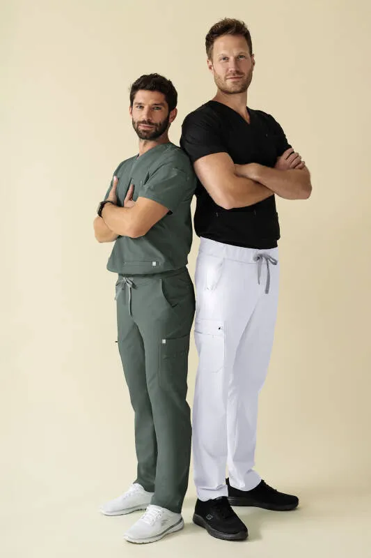 KAERE Pantalon Homme - avec poches cargo Taille courte vert foncé