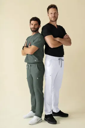 KAERE Pantalon Homme - avec poches cargo Taille courte vert foncé