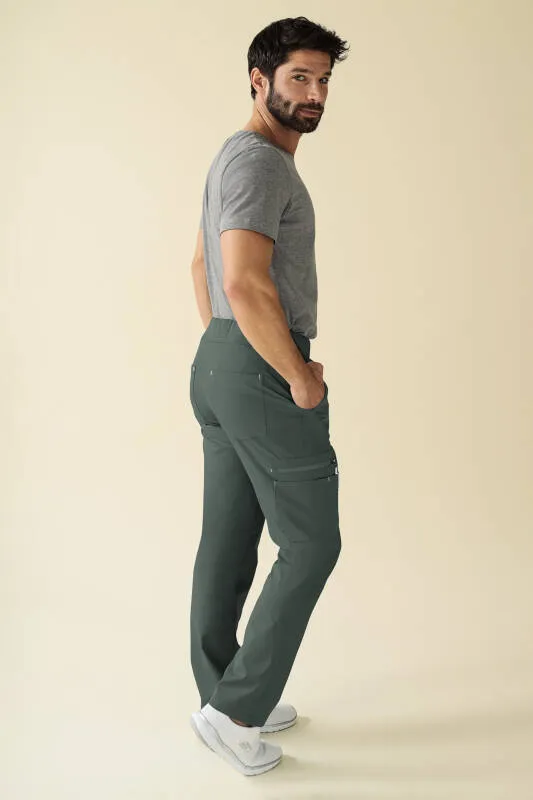 KAERE Pantalon Homme - avec poches cargo Taille courte vert foncé