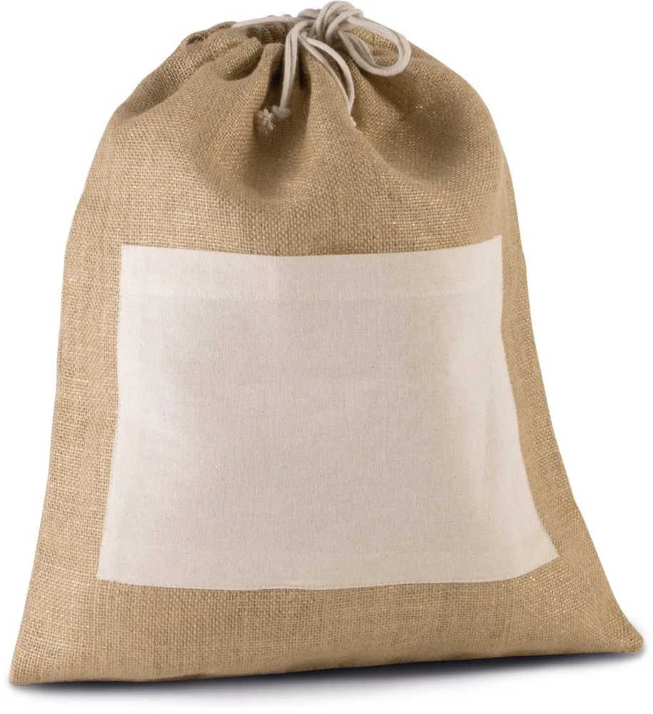 Kimood KI0239 - Sac en toile de jute avec cordelettes