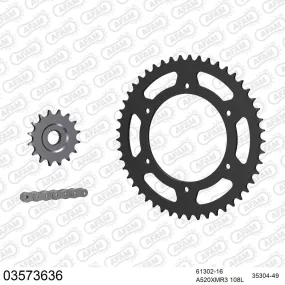 Kit chaine 520 AFAM - Couronne acier - Type de chaine au choix - APRILIA 6.5 MOTO STARCK 1995-2001