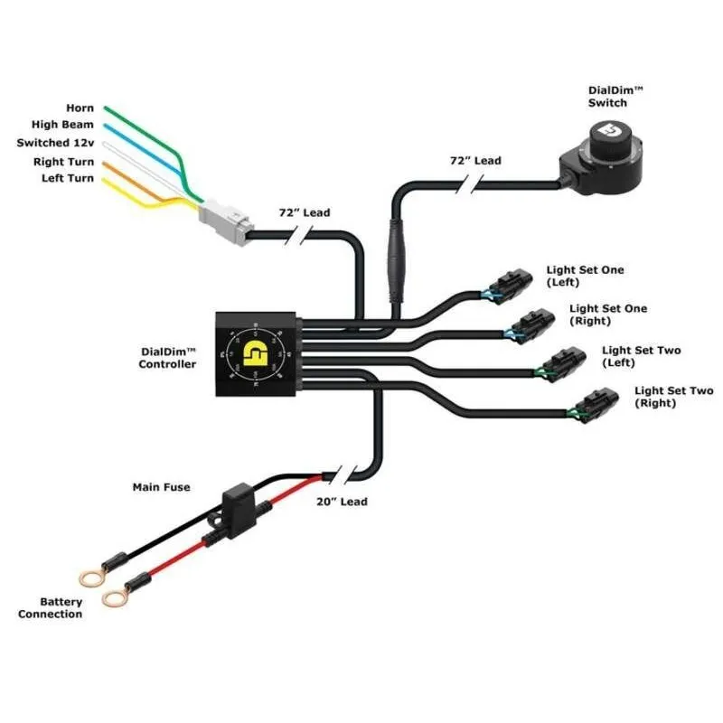 Kit de feux de brouillard DENALI D3 DialDim™ - piecemotoquad