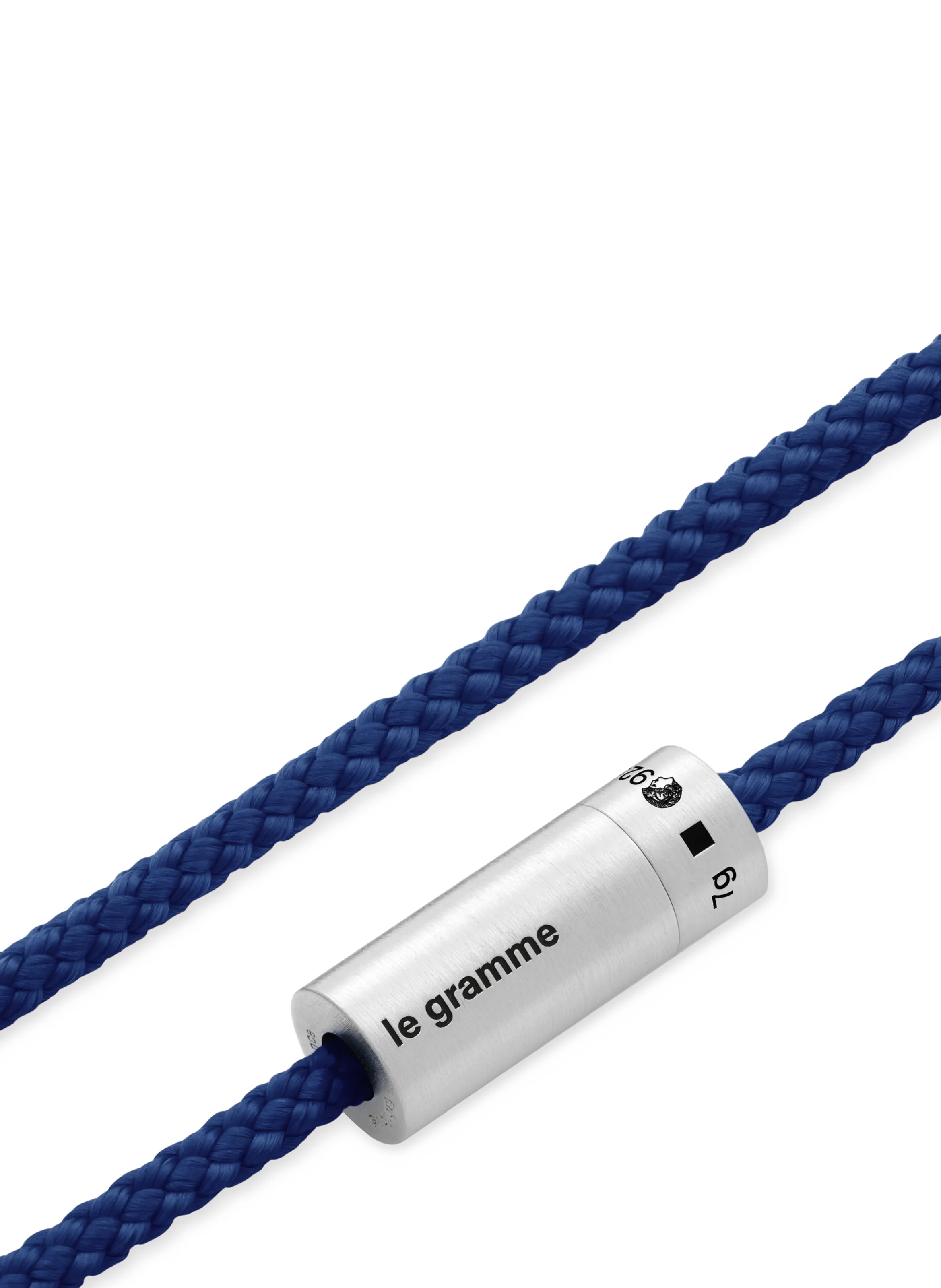 LE GRAMME  Bracelet Nato 7g en argent poli  - Bleu