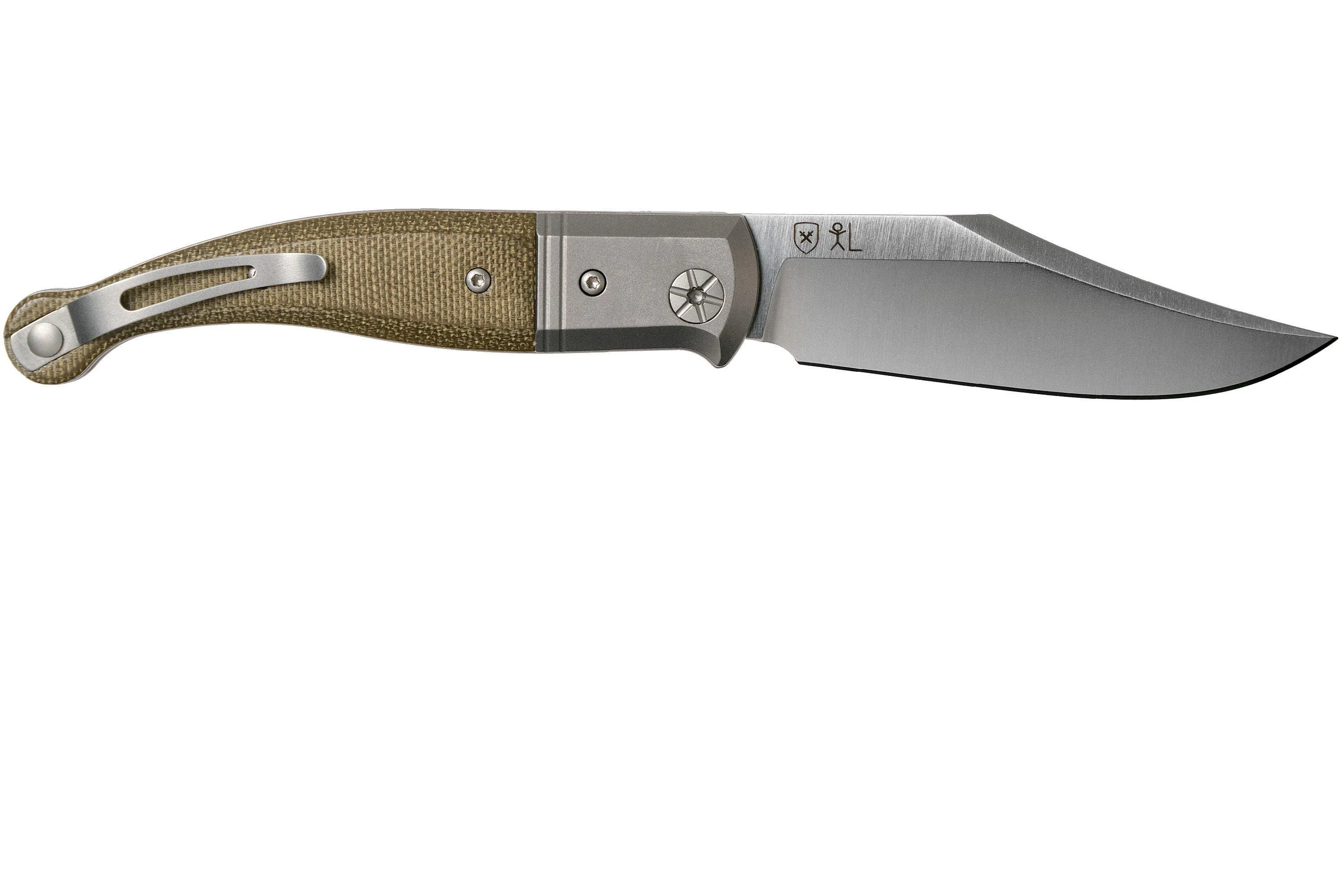 LionSteel Gitano Green Canvas Micarta GT01 CVG couteau de poche, Gudy van Poppel design