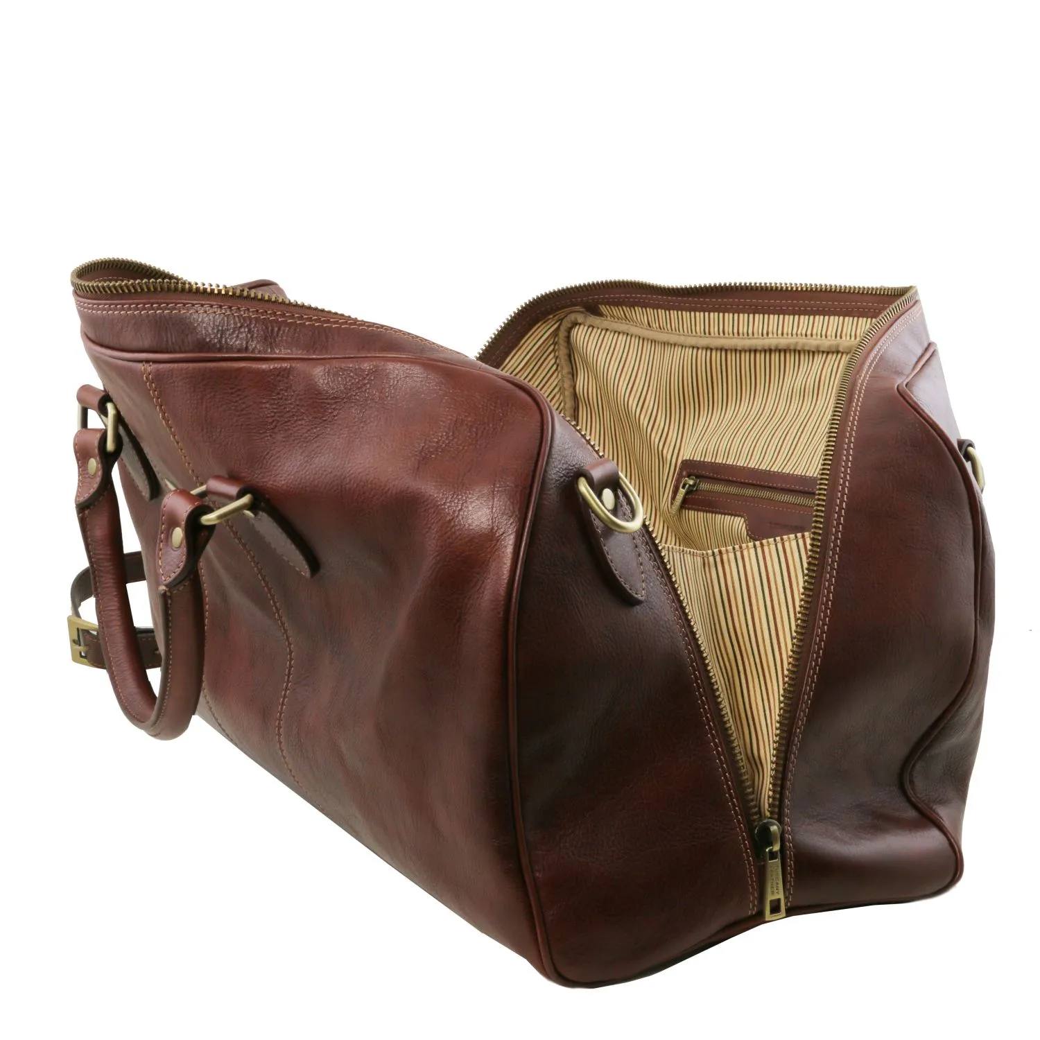 Lisbona Sac de Voyage en Cuir - Petit Modèle Marron Foncé TL141658