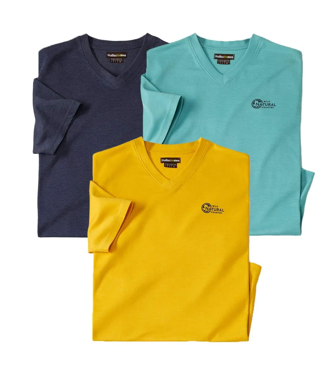 Lot de 3 Tee-Shirts Col V Unis