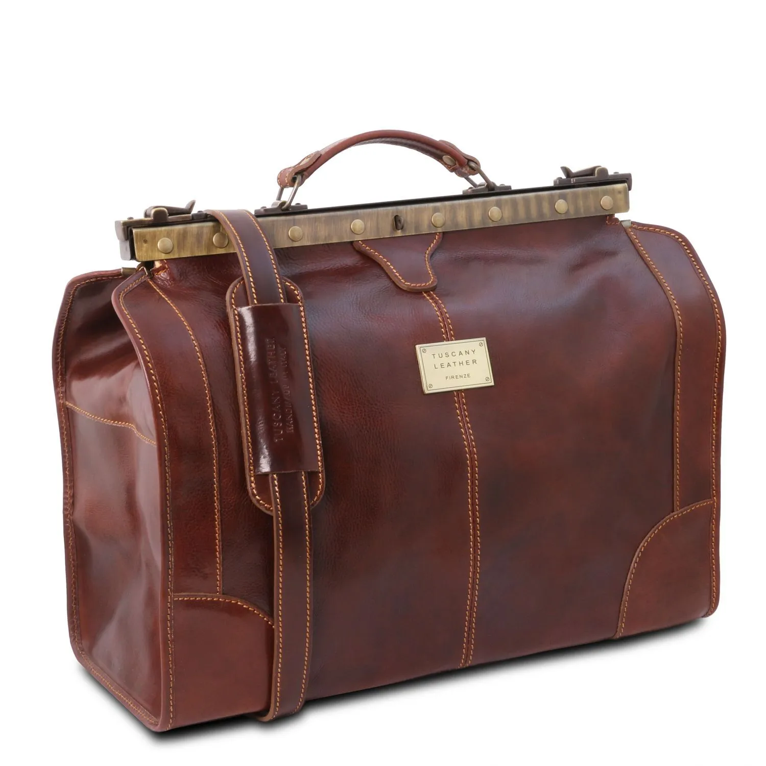 Madrid - Sac de Voyage en Cuir - Petit Modèle Marron Foncé TL1023