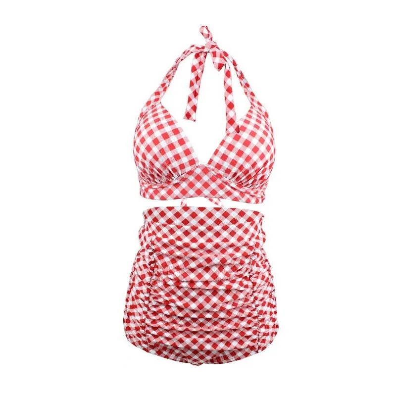 Maillot De Bain Rétro Rouge Blanc