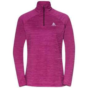 Manches Longues Odlo Women Mid Layer 1/2 Zip Run Easy Warm Festival Fuchsia Melange