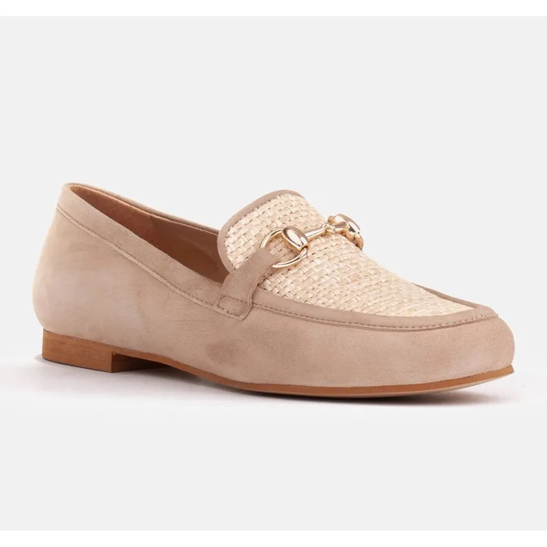 Marco Shoes Mocassins avec ornement doré beige
