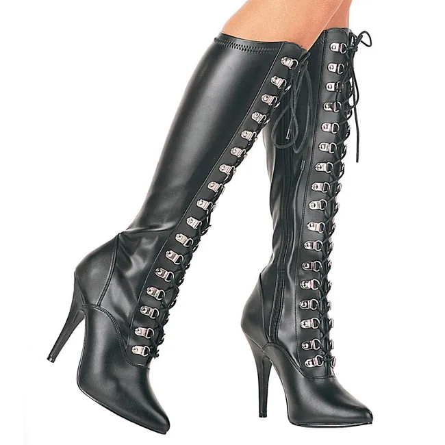 Noir 13 cm SEDUCE-2024 Bottes à Lacets Femmes